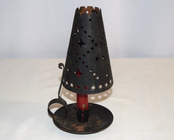 Vintage Metal Punch Candle Shade Holder
