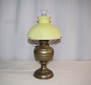 Antique The New Juno No. 2 Oil Lamp with Shade