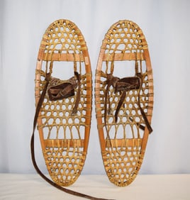 Vintage Bear Paw Hide Snowshoes