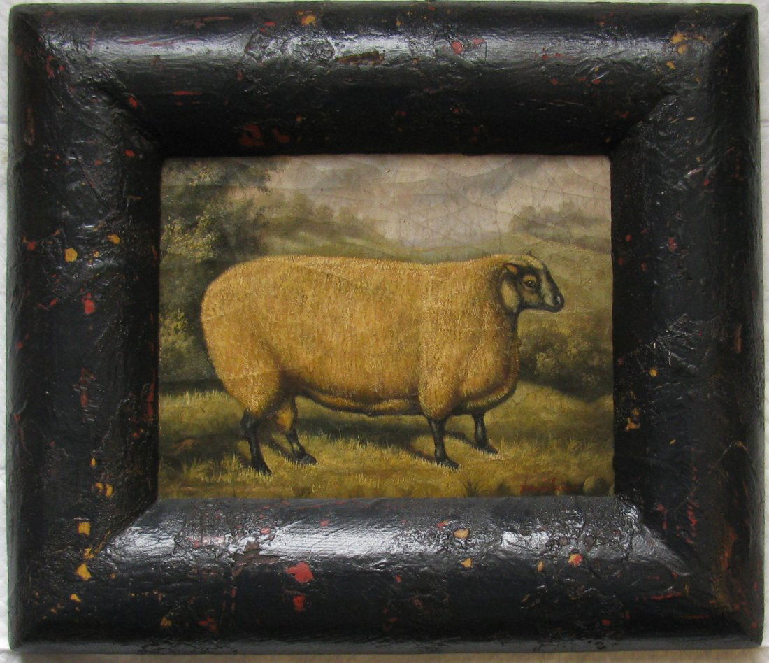 19th C. English Suffolk Sheep Oil Painting Trevor James (1 of 4)