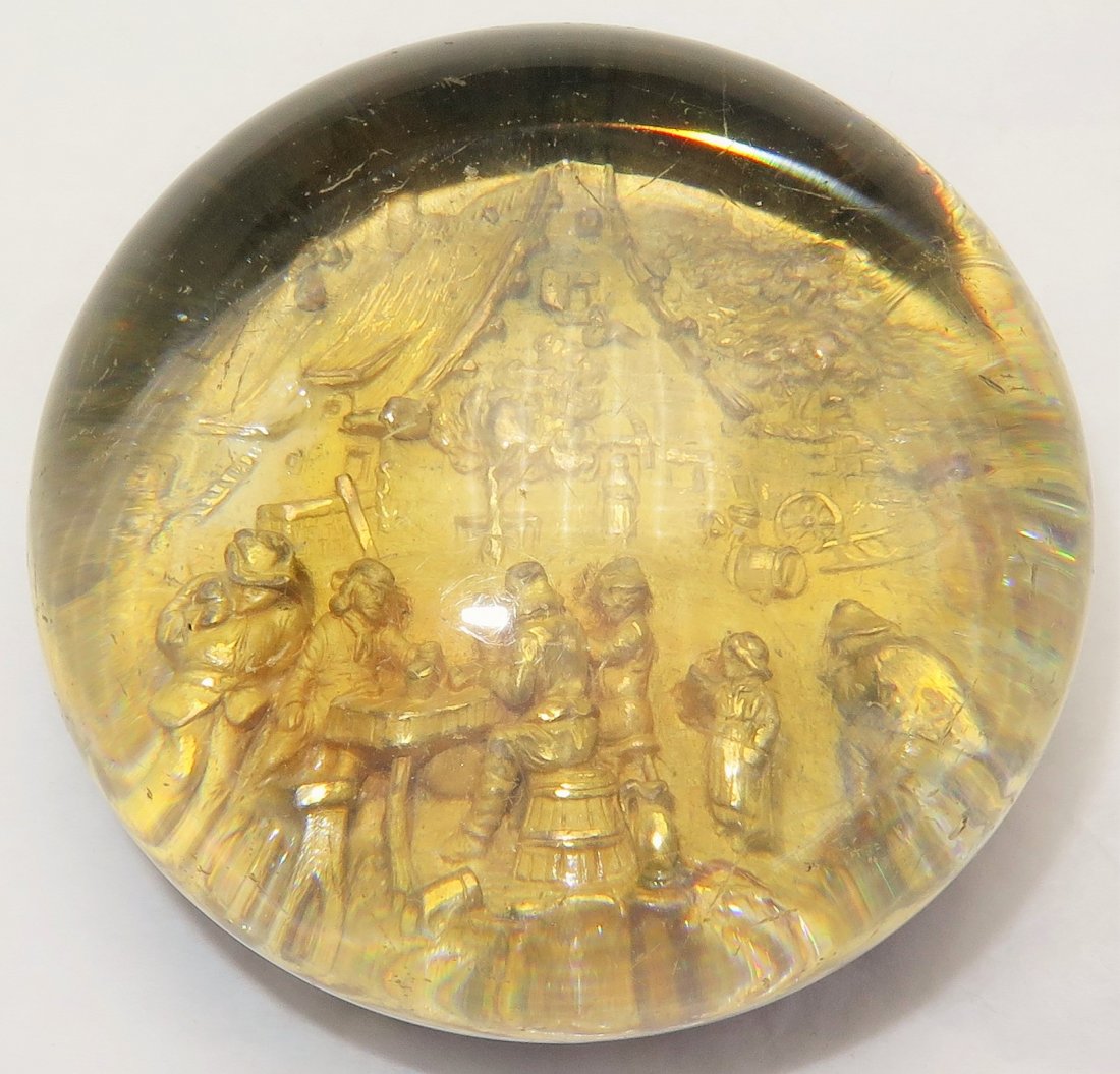 Pinchbeck English Glass Paperweight Circa 1845 (1 of 4)