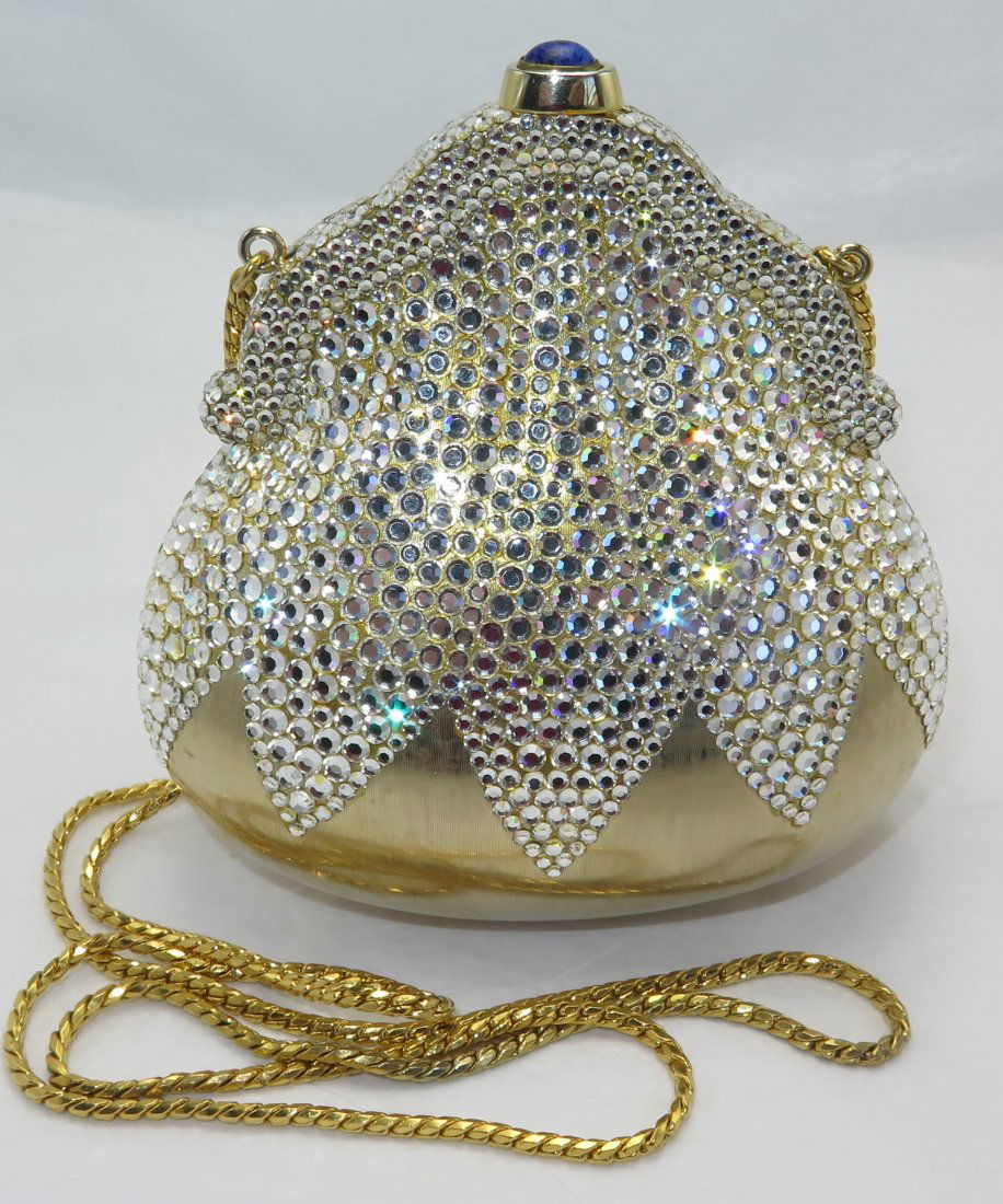 Judith Leiber Minaudiere Rhinestone Clutch w/ strap Bag (1 of 6)
