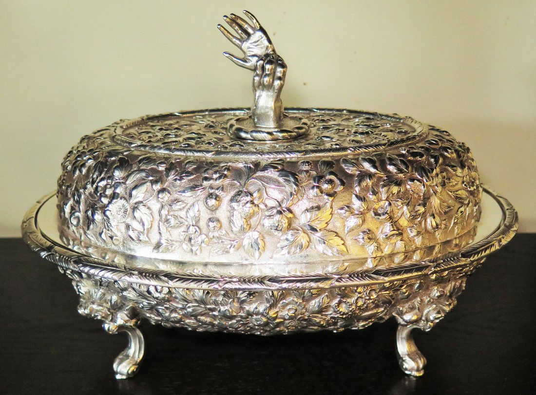 S Kirk & Son Repousse Coin Silver Covered Entree (1 of 7)