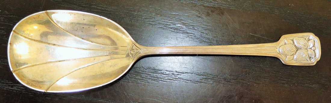 Tiffany Sterling Silver Strawberry Pat. Serving Spoon (1 of 3)