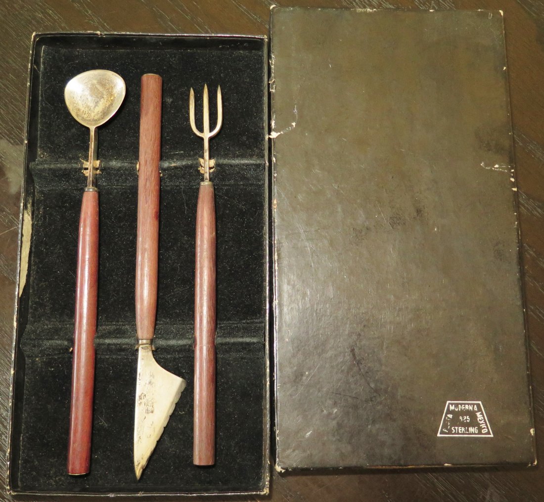 Moderna Mexican Sterling Silver Boxed Cheese Set (1 of 4)