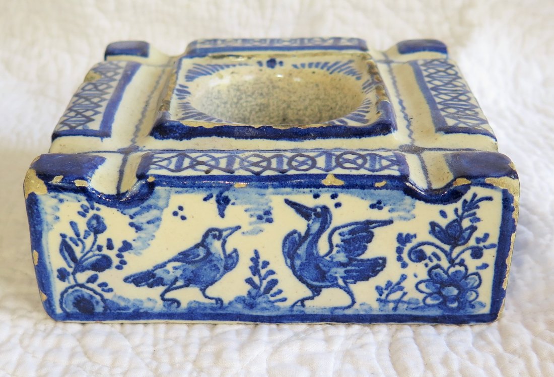 18th C Spanish Talavera Faience Pottery Inkwell NO8DO (1 of 6)