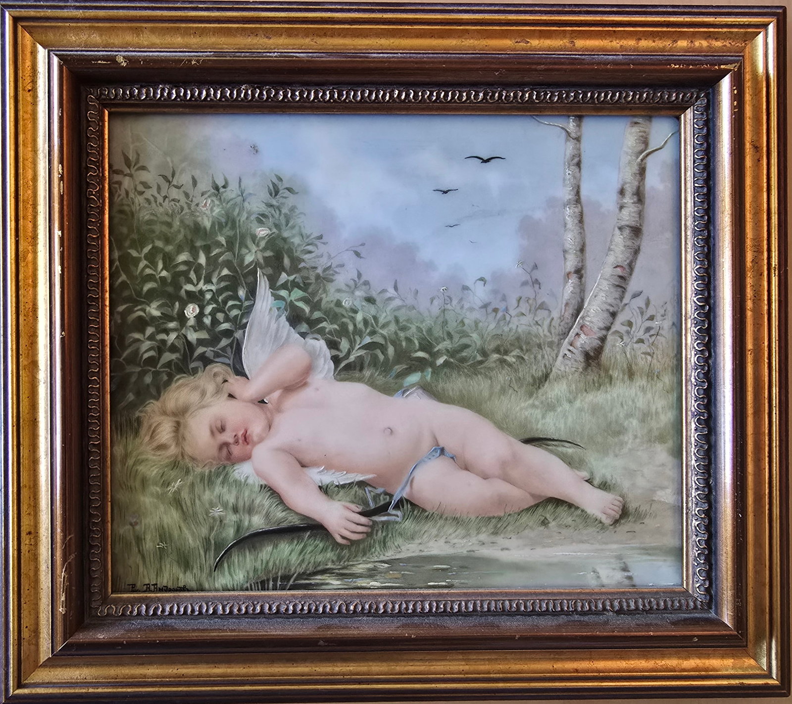 Imperial Russian Porcelain Plaque Andronov: Signature / Inscription:Signed lower left in pre-Revolutionary Cyrillic. Unfortunately, portions of the inscription are no longer legible in the available photographs due to character encoding issues 