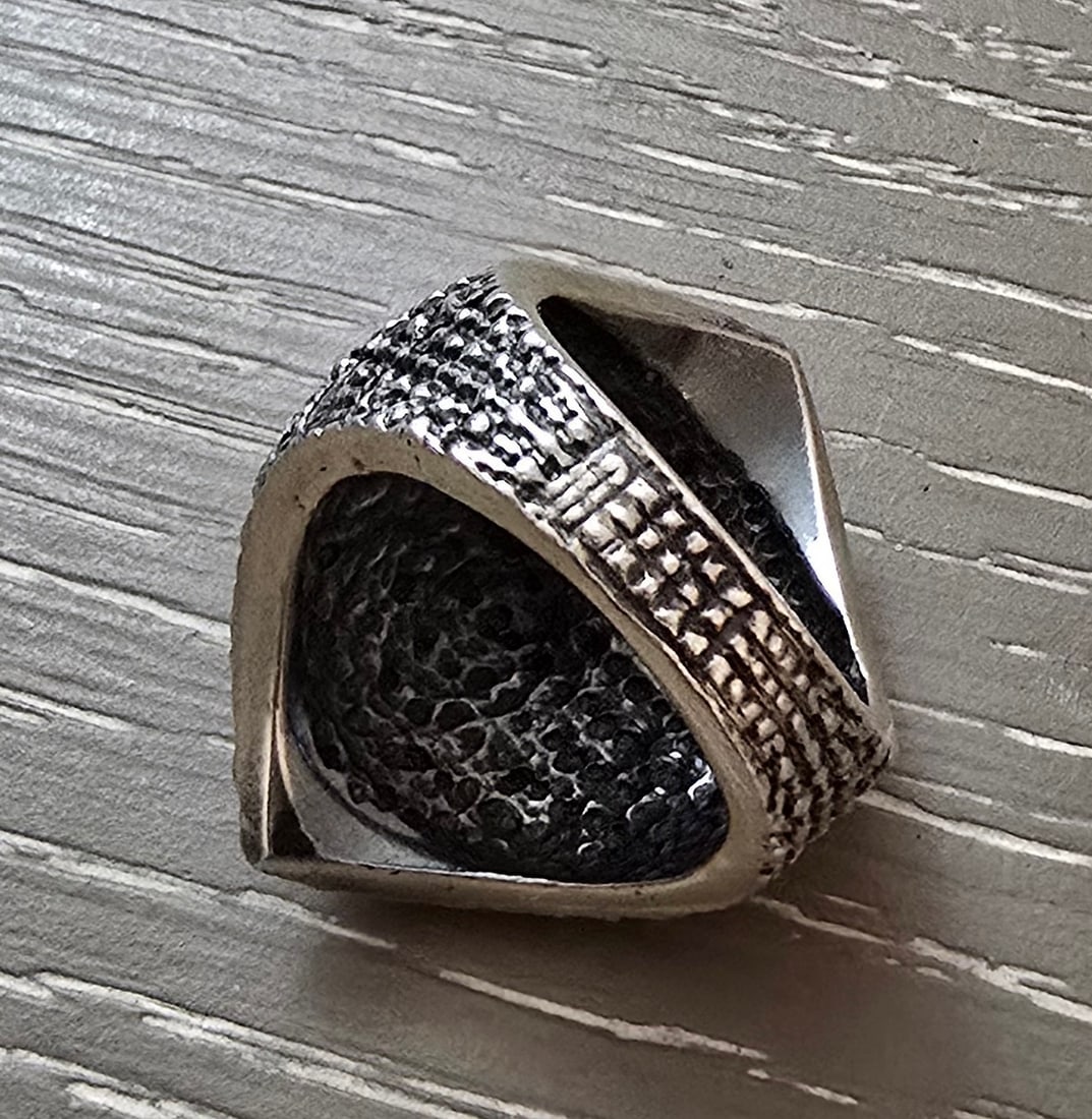Ugo Cacciatori XL Silver Luster Shield Ring - 2