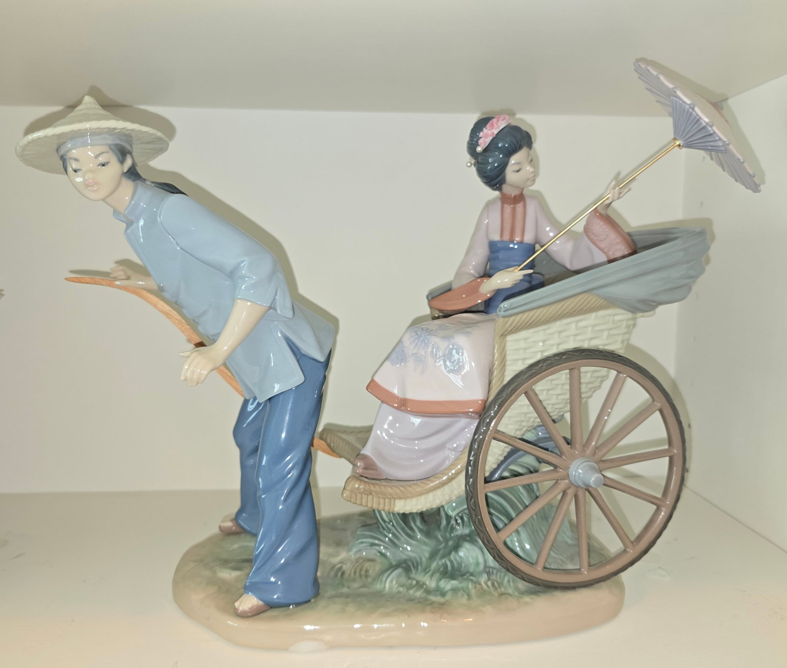 Lladró #1383 A Rickshaw Ride Porcelain Group (1 of 2)