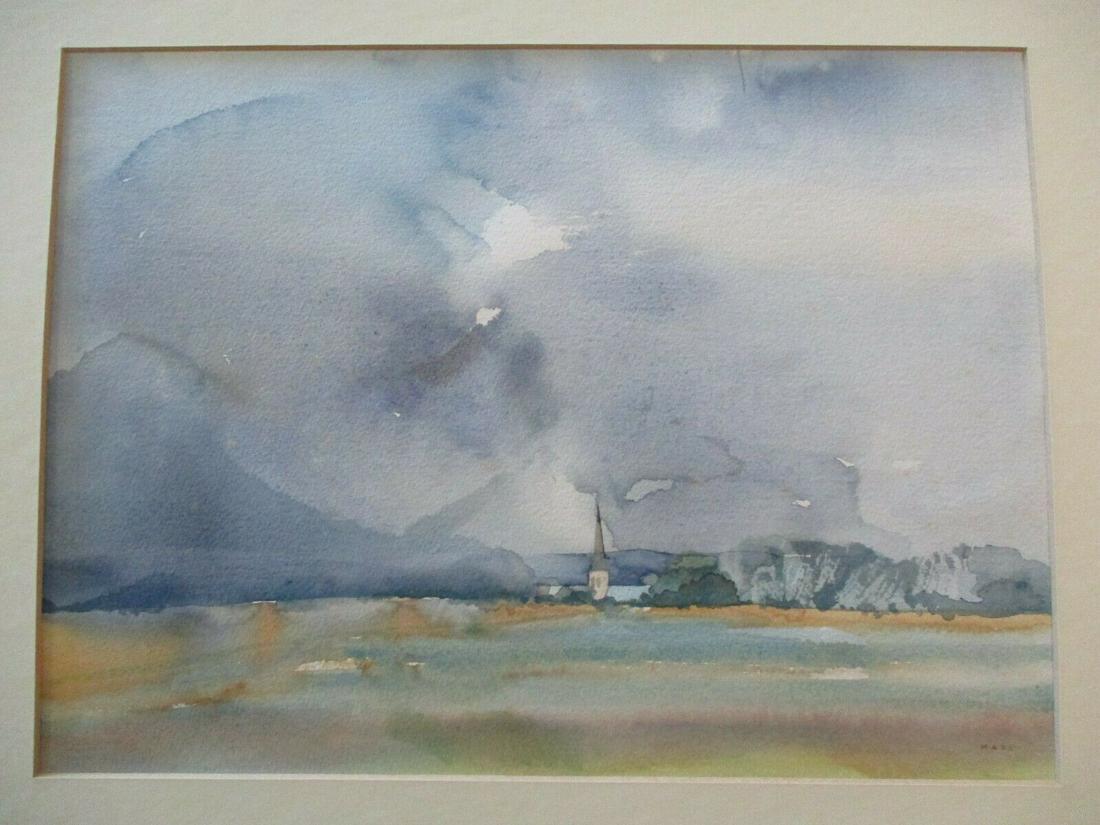 A DREAMY IMPRESSIONIST REGIONALISM LANDSCAPE PAINTING.: [Measurements: SHEET SIZE 11 x 15 INCHES. UNFRAMED.] Overview: ORIGINAL DAVID B WADE WATERCOLOR PAINTING ON PAPER. NOT A PRINT OF ANY KIND. CONDITION: GOOD CONDITION.PROVENANCE: FROM A PRIVATE COLLECT