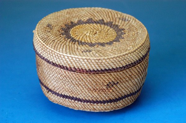Makah lidded basket