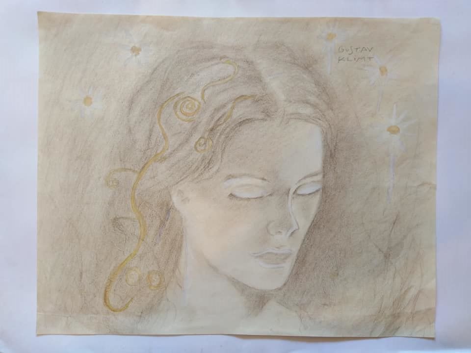 After Gustav Klimt Austrian (1862-1918) Charcoal: Attributes: Signed on higher right. After Gustav Klimt - Media: Charcoal on paper - Dimensions metric: 29 by 23 cm - Dimensions imperial: 11 1/4 by 9 inches - Artist biography: Gustav Klimt was a reno