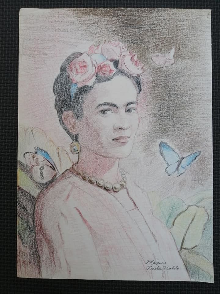 After Frida Kahlo Mexican (1907-1954) Color Pencil (1 of 7)