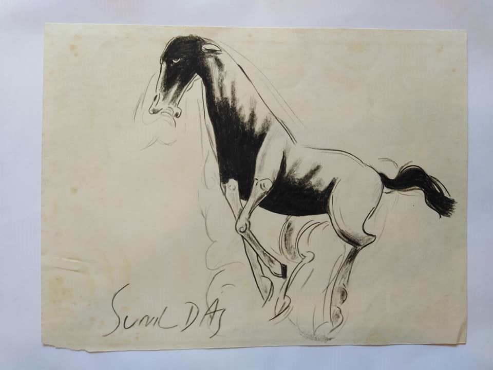 Sunil Das Indian (1939-2015) Charcoal (1 of 7)