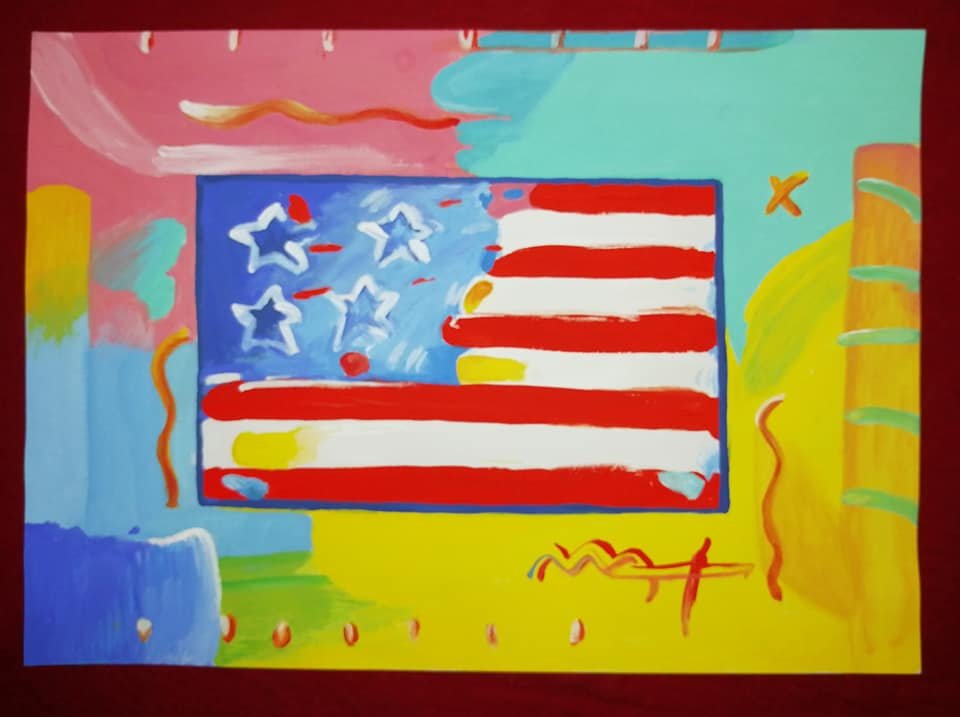 PETER MAX USA b.1937 Gouache on Paper: Gouache on paper, Featuring a colorful painting. Signed and attr. Peter Max (American, b. 1937). (11 1/2 x 8 1/4 in.). Peter Max is a German artist known for his unique brand of rainbow-hued prints an