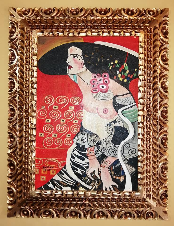 Gustav Klimt (Oil on Canvas): Gustav Klimt Oil on Canvas Painting, Signed Gustav Klimt down Left. Size 33 1/2 x 25 Inches. Technique Oil on Canvas. Private Collection USA. Gustav Klimt (1862-1918)
