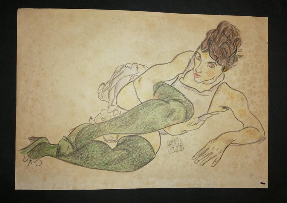 Egon Schiele Austrian Women Mixed Media (1890-1918) (1 of 2)