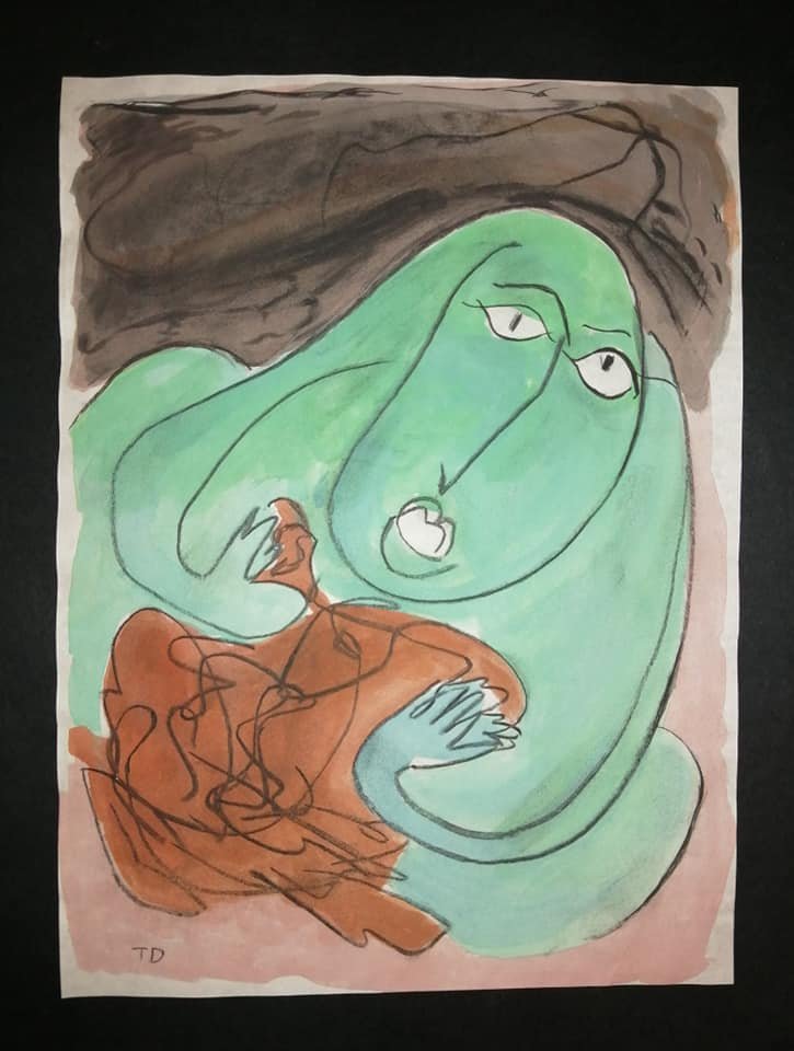 Thorton Dial Original Watercolor Mixed Media (1 of 2)