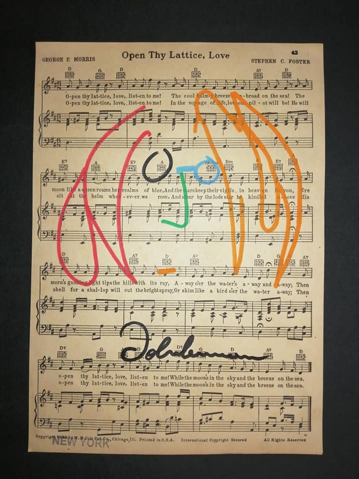 John Lennon British Pop Mixed Media on Paper (1 of 2)