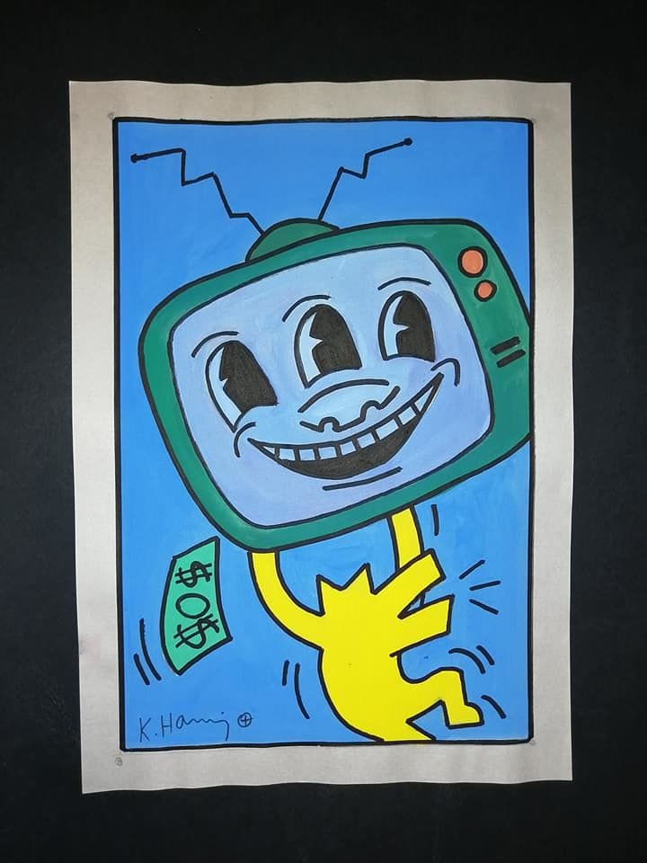 Signed Drawing On Paper After Keith Haring (1 of 2)