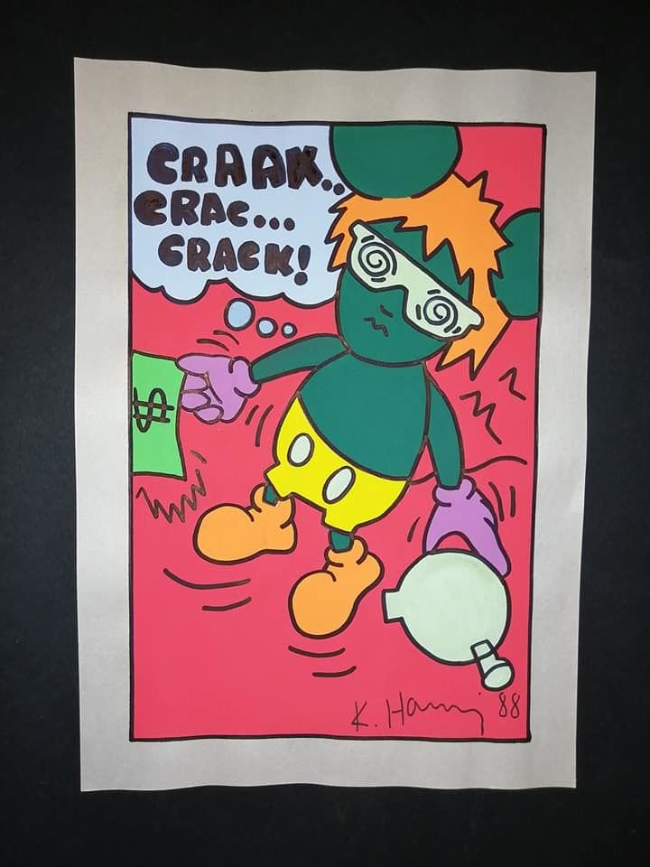 Signed Drawing On Paper After Keith Haring (1 of 2)