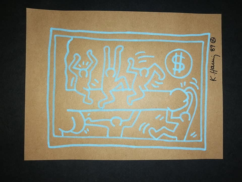 Signed Marker Drawing, After Keith Haring 89 (1 of 2)