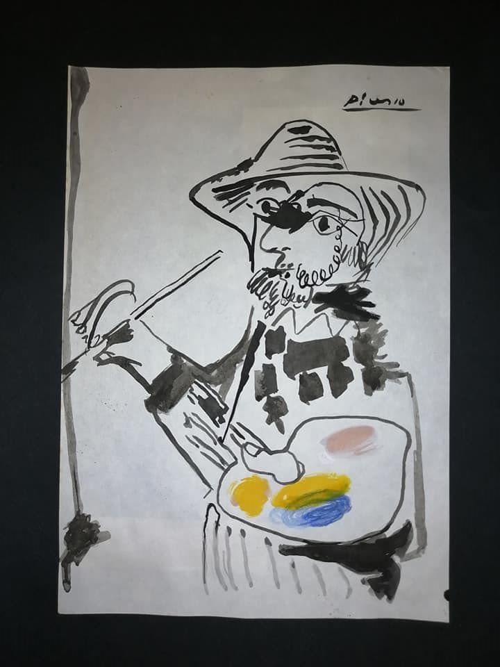 Signed Mixed Media Drawing  Pablo Picasso (1 of 2)