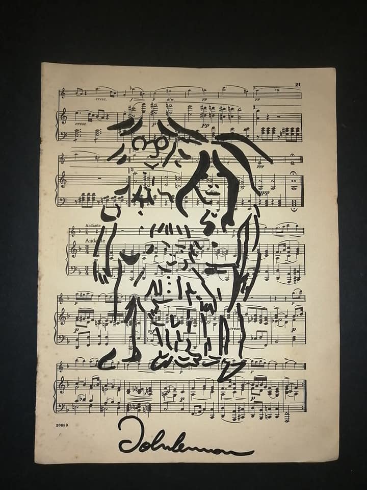 John Lennon British Pop - Marker on Paper (1 of 2)