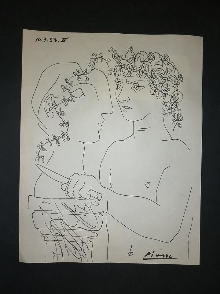 Signed Ink Painting Pablo Picasso (1 of 2)