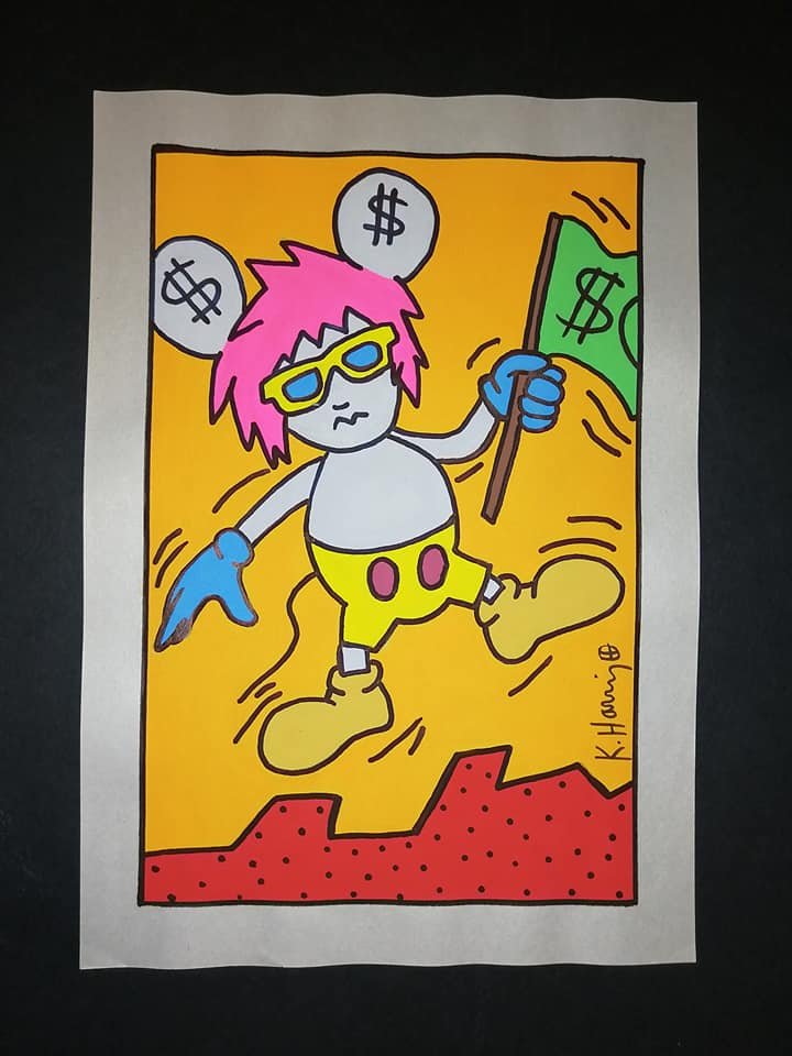 Signed Drawing On Paper Keith Haring (1 of 2)