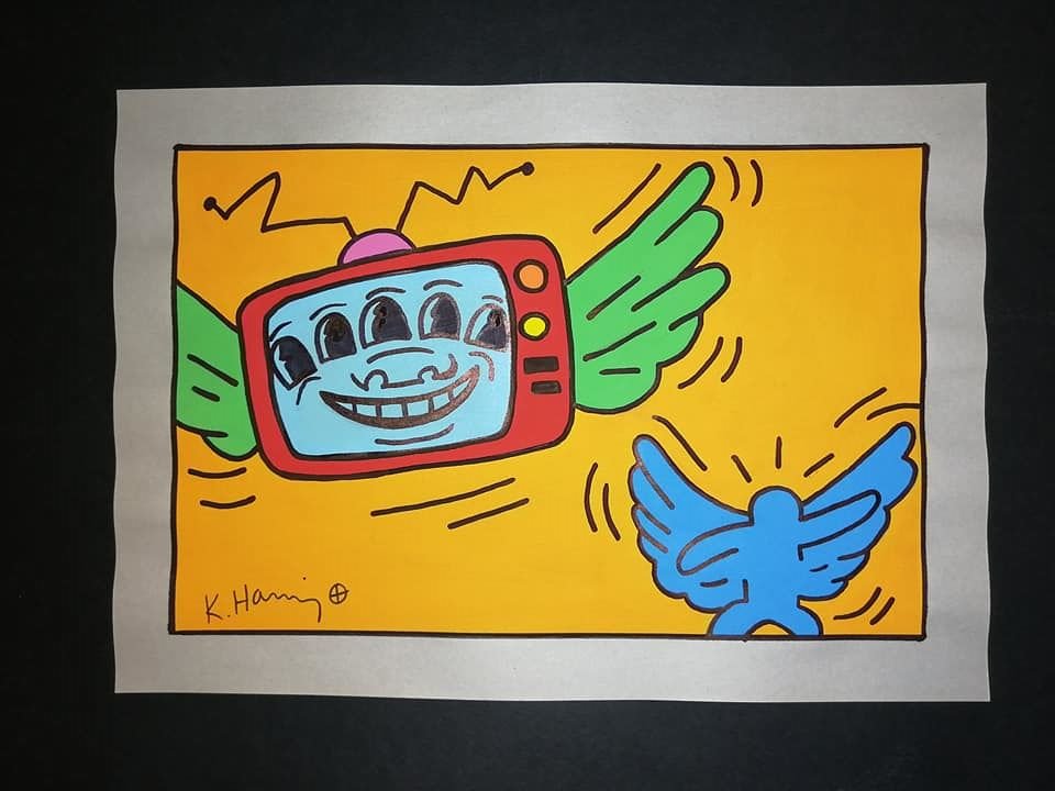 Signed Drawing On Paper Keith Haring (1 of 2)
