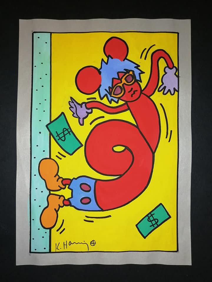Signed Drawing On Paper Keith Haring (1 of 2)