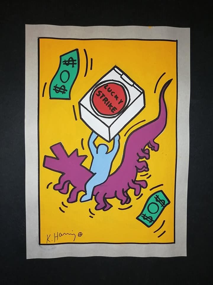 Signed Drawing On Paper Keith Haring (1 of 2)