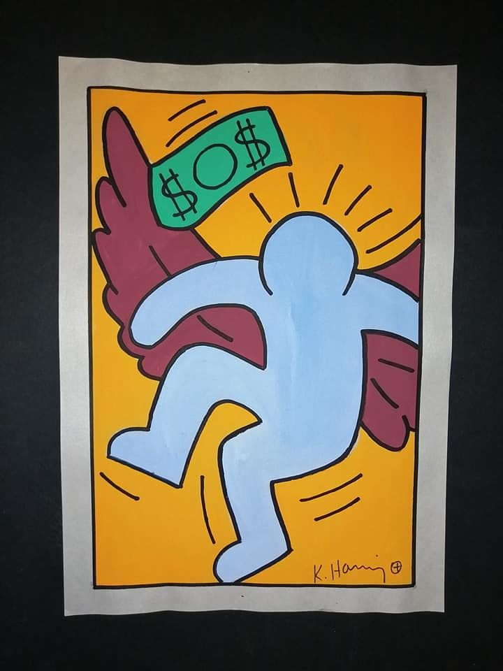 Signed Drawing On Paper Keith Haring (1 of 2)