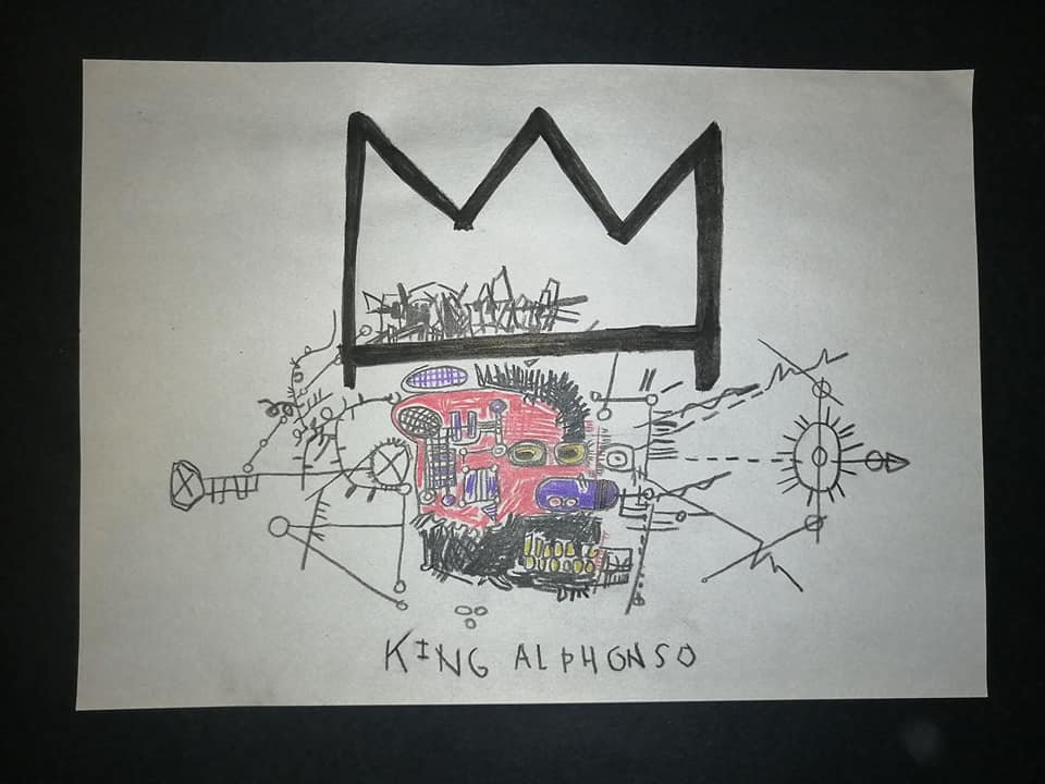Jean-Michel Basquiat Mixed Media drawing on Paper (1 of 2)
