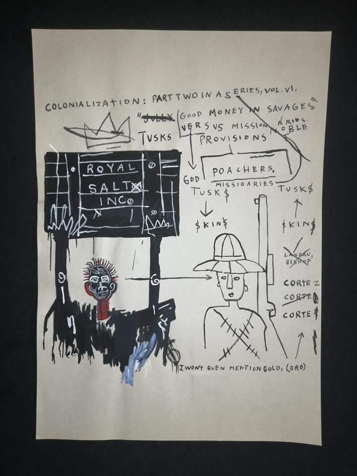 Jean-Michel Basquiat Mixed Media drawing on Paper (1 of 2)