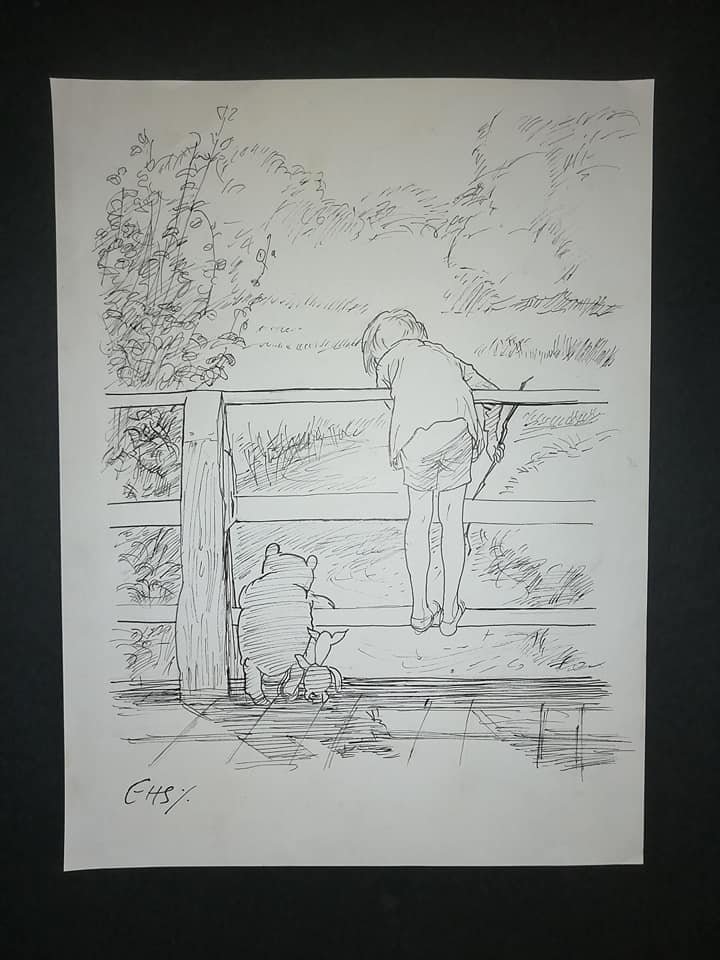 Signed Winnie The Pooh Drawing E.H. Shepard (1 of 1)
