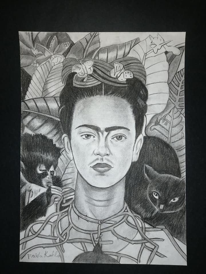 Frida Kahlo Drawing Latin American Mexican (1907-1954) (1 of 2)