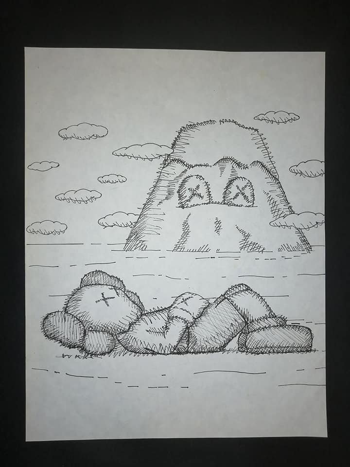 KAWS (b. 1974) Untitled, 2013 Ink on paper (1 of 3)