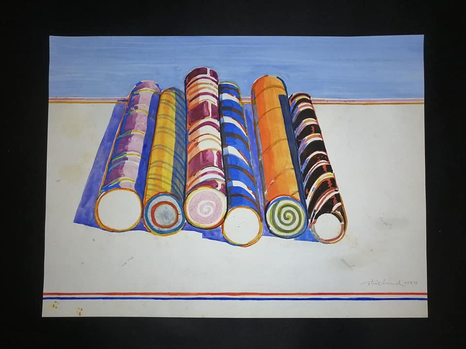 Signed WAYNE THIEBAUD Mixed Media Artwork (1 of 3)