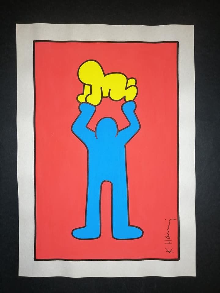 Keith Haring American New York Pop Expressionist Art: Drawing on paper 11 3/4 x 8 1/4 in. Sell as attributed or style of the artist, Keith Haring was an American artist and social activist whose work responded to the New York City street culture of the 1