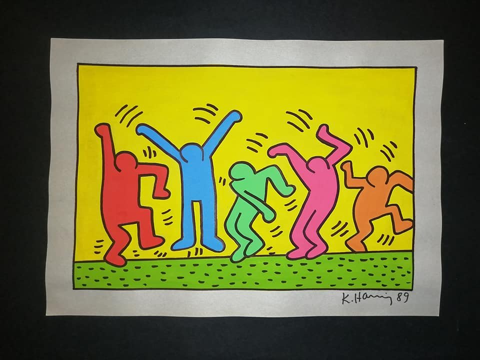 Keith Haring American New York Pop Expressionist Art: Drawing on paper 11 3/4 x 8 1/4 in. Sell as attributed or style of the artist, Keith Haring was an American artist and social activist whose work responded to the New York City street culture of the 1
