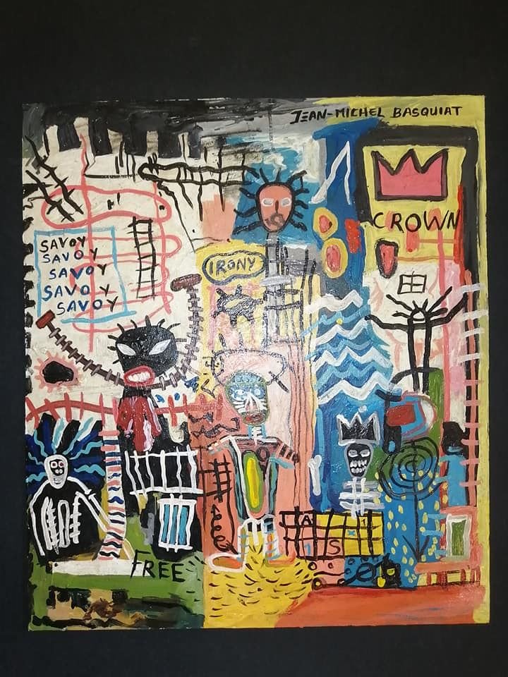 Jean-Michel Basquiat Oil on Cardboard: Oil on cardboard 15 3/4 x 13 3/4 in. Sell as attributed or style of the artist Jean-Michel Basquiat (December 22, 1960 – August 12, 1988) was an American artist of Haitian and Puerto Rican descent. 