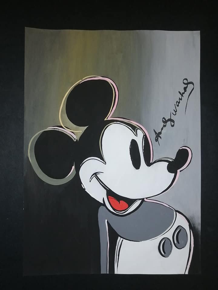 Signed Andy Warhol Mixed Media on Paper (1 of 2)