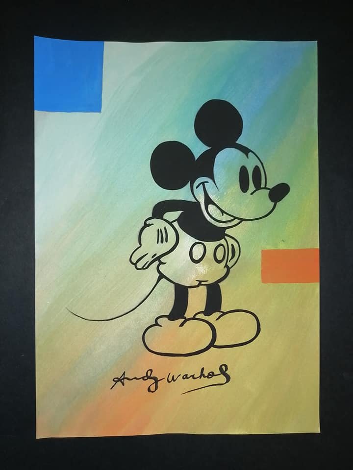 Signed Andy Warhol Mixed Media on Paper (1 of 2)