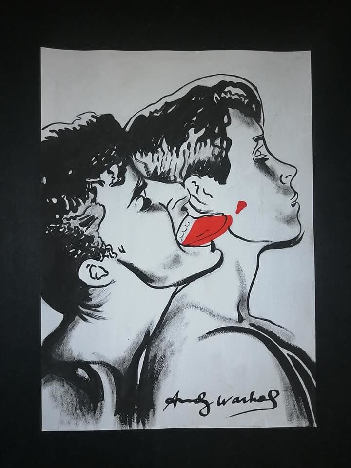 Signed Andy Warhol Mixed Media on Paper (1 of 2)