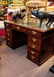 Georgian mahogany leather top pedestal desk {76 cm H x