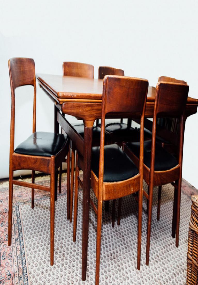 Rare Danish teak dining room table by Niels Moller,: Rare Danish teak dining room table by Niels Moller, with extensions. { 72cm