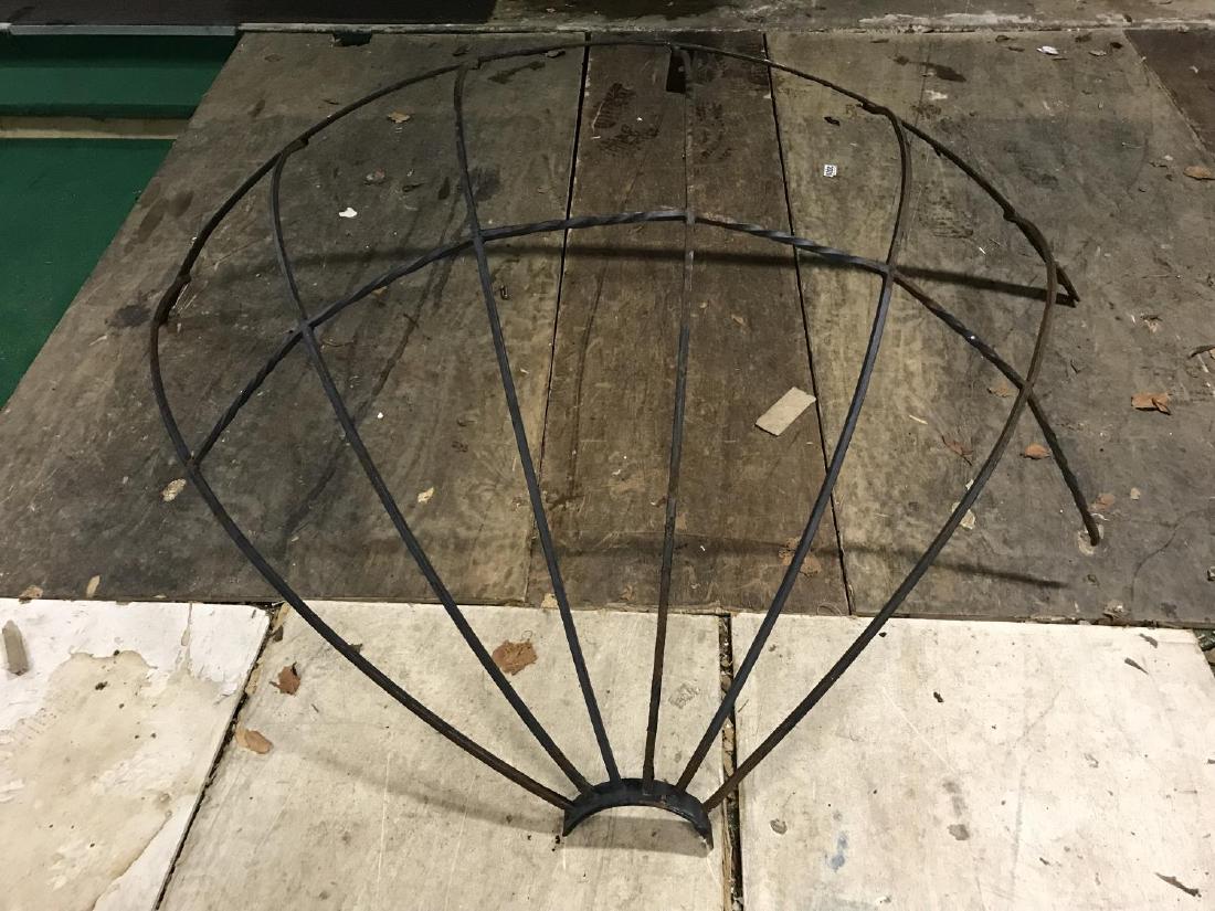 Three fine wrought iron decorative baskets 88" wide: Three fine wrought iron decorative baskets 88" wide
