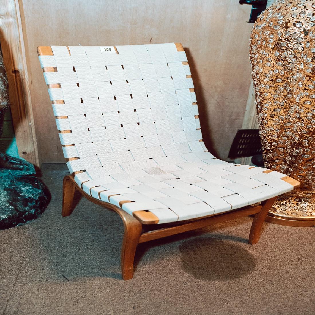 Bruno Mathsson bent wood easy chair.: Bruno Mathsson bent wood easy chair.